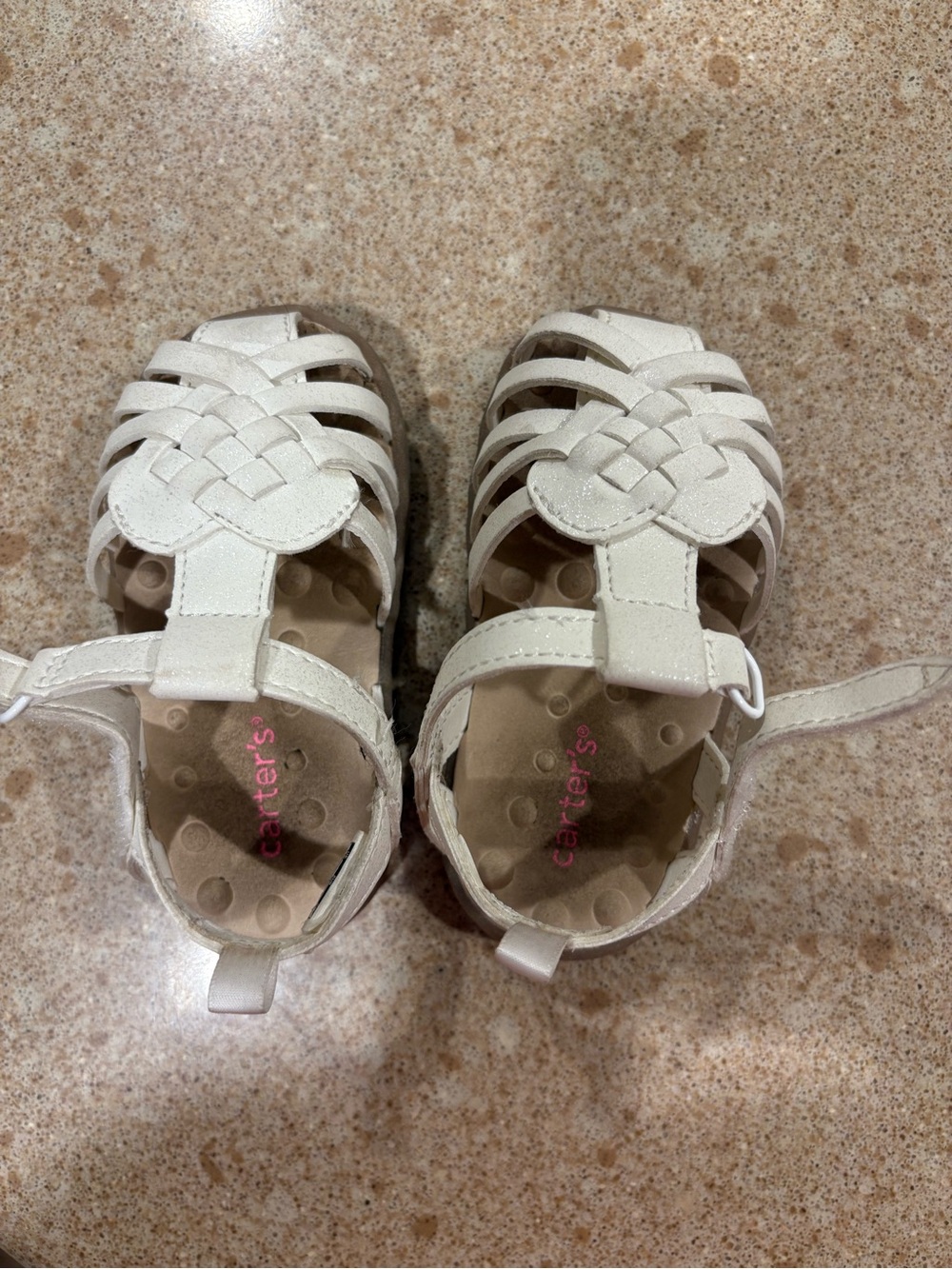 Carter's Ivory Woven Toddler Sandals